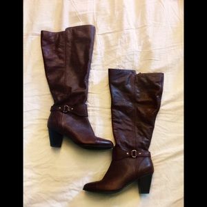 Giani Bernini Cagney Tall Boots Wide Calf Brown